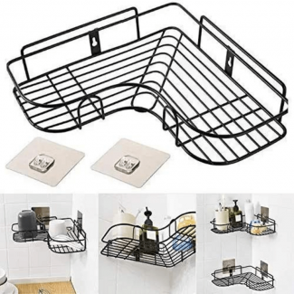 Self-Adhesive Iron Wall Corner Shelf for Bathroom and Kitchen Storage, Waterproof and Rustproof Price in Pakistan | LAPTAB