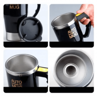 400ml Stainless Steel Magnetic Self Stirring Mug with Lid, Quiet Operation Price in Pakistan | LAPTAB