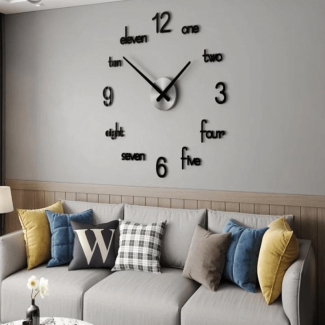 DIY 3D Modern Acrylic Wall Clock Large with English Letters and Numbers, Battery Operated Price in Pakistan | LAPTAB