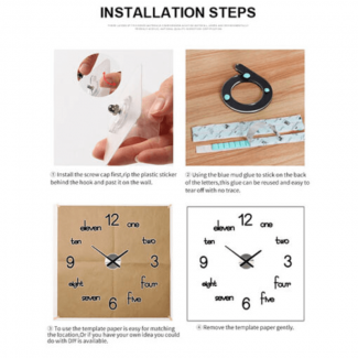 DIY 3D Modern Acrylic Wall Clock Large with English Letters and Numbers, Battery Operated Price in Pakistan | LAPTAB