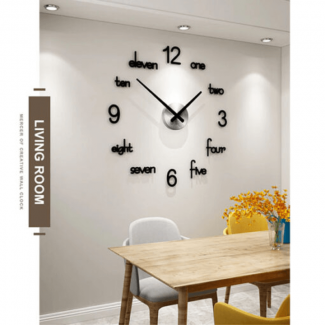 DIY 3D Modern Acrylic Wall Clock Large with English Letters and Numbers, Battery Operated Price in Pakistan | LAPTAB