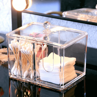 Acrylic Cotton Swab Holder Makeup Box