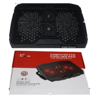 S18 Laptop Cooling Pad with 4 Fans, Adjustable Stand, LED Lights, Quiet Operation Price in Pakistan | LAPTAB