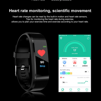 115HR PLUS Smart Band Fitness Tracker with Sleep Monitor and Call Control Price in Pakistan | LAPTAB