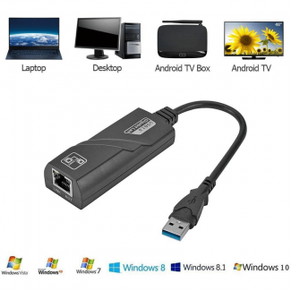 USB 3.0 Gigabit Ethernet Adapter USB to RJ45 LAN Network Card, 10/100/1000 Mbps Price in Pakistan | LAPTAB