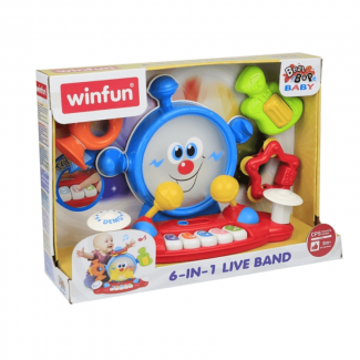 6 In 1 Live Band Kids Musical Toy with Tambourine, Trumpet, Guitar & 2 Play Modes Price in Pakistan | LAPTAB