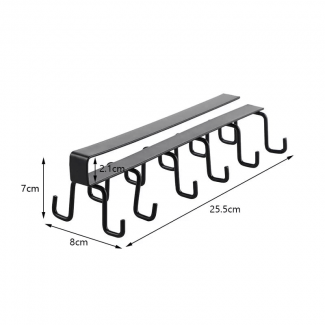 Double Row Iron Hooks Rack for Kitchen Utensils, No Installation, Durable and Space-Saving Price in Pakistan | LAPTAB