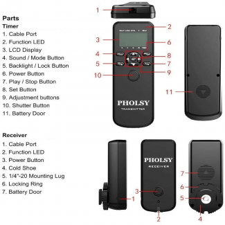 Pholsy Wireless Shutter Remote Control with Digital Timer for DSLR Cameras Price in Pakistan | LAPTAB