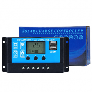 PWM 10A LCD Solar Charge Controller 12V/24V with USB Port and Adjustable Parameters