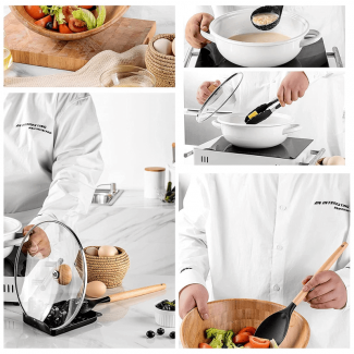 13-Piece Silicone Utensils Set with Acacia Wood Handles and Wooden Stand Price in Pakistan | LAPTAB