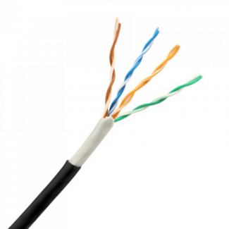 Black Copper Cat5e Double Jacket Outdoor Cable with Waterproof PE Coating, Black Price in Pakistan | LAPTAB