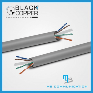 Black Copper Cat-6 UTP Dark Grey Cable, 23 AWG, Foil Shielded for 10/100/1000 Mbps Networks Price in Pakistan | LAPTAB