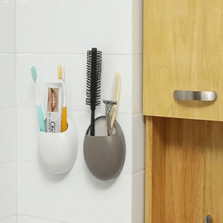 Bathroom Toothbrush Holder Sink Organizer with Suction Cup, Large Capacity Storage Rack Price in Pakistan | LAPTAB