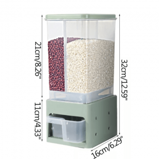 3KG 2 Partition Cereal Dispenser with Sealed Lid for Grains and Snacks Price in Pakistan | LAPTAB