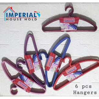 Durable Pack of 6 Luxurious Plastic Cloth Hangers with Anti-Rust Hooks Price in Pakistan | LAPTAB