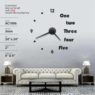 3D Acrylic Wall Clock with Numbers and Letters for Home Decoration Price in Pakistan | LAPTAB