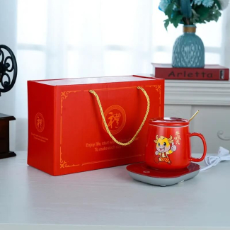 Ceramic Mug with Temperature Control Plate - Red Color, Eco-Friendly Design Price in Pakistan | LAPTAB