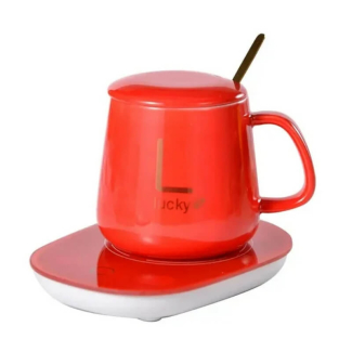 Ceramic Mug with Temperature Control Plate - Red Color, Eco-Friendly Design Price in Pakistan | LAPTAB