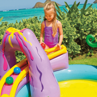 Dino Land Inflatable Swimming Pool with Dino Hoops and Fun Balls for Kids Price in Pakistan | LAPTAB