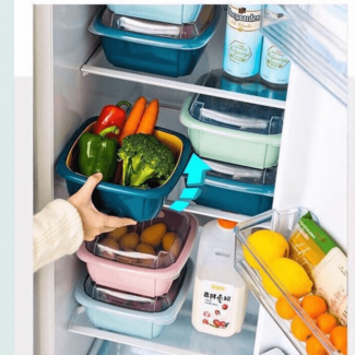 3-in-1 Drain Storage Box with Transparent Lid for Food Safety and Hygiene Price in Pakistan | LAPTAB