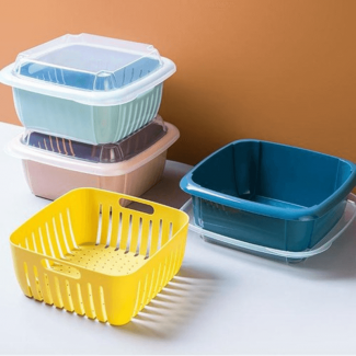 3-in-1 Drain Storage Box with Transparent Lid for Food Safety and Hygiene Price in Pakistan | LAPTAB
