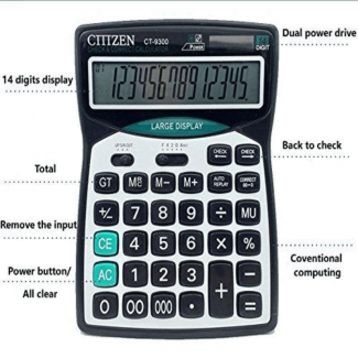 14-Digit Solar Dual Power Calculator CT 9300 for Students and Offices Price in Pakistan | LAPTAB