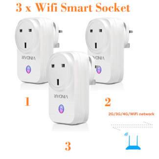 Pack of 3 WIFI Smart Plugs with IFTTT and Voice Control Compatibility Price in Pakistan | LAPTAB