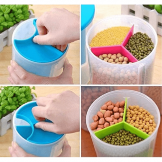 Homio 3 Compartment Food Storage Jar - Airtight, BPA Free, Transparent Design Price in Pakistan | LAPTAB