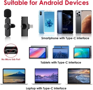 2.4G Lavalier Wireless Microphone for Type C - Plug & Play, Noise Reduction Price in Pakistan | LAPTAB