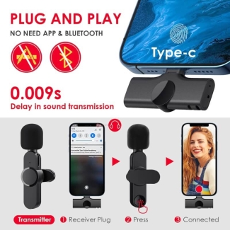 2.4G Lavalier Wireless Microphone for Type C - Plug & Play, Noise Reduction Price in Pakistan | LAPTAB
