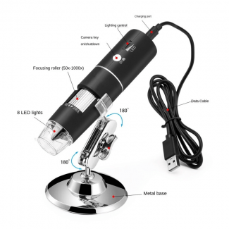 HD 2 Million Pixels WiFi Digital Microscope with 1000X Magnification