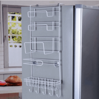 Refrigerator Iron Storage Rack with 5 Layers and Hooks for Kitchen Organization Price in Pakistan | LAPTAB