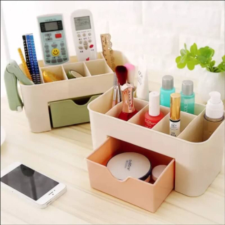 2-Tier Cosmetic Organizer with Drawer - Durable Plastic, Stylish Design Price in Pakistan | LAPTAB