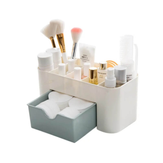 2-Tier Cosmetic Organizer with Drawer - Durable Plastic, Stylish Design Price in Pakistan | LAPTAB