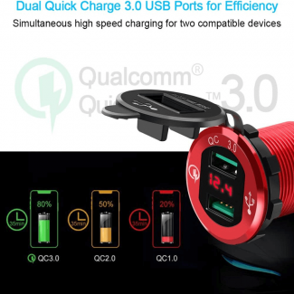 Rocketek 36W Waterproof Dual USB Adapter with Quick Charge 3.0 Ports Price in Pakistan | LAPTAB