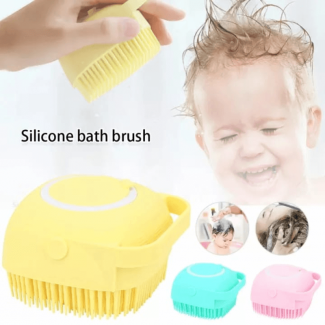 Silicone Massage Bath Brush with Liquid Soap Dispenser - 2 in 1 Function Price in Pakistan | LAPTAB