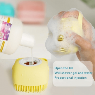 Silicone Massage Bath Brush with Liquid Soap Dispenser - 2 in 1 Function Price in Pakistan | LAPTAB