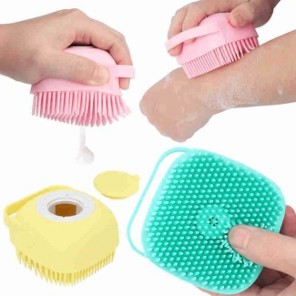 Silicone Massage Bath Brush with Liquid Soap Dispenser - 2 in 1 Function Price in Pakistan | LAPTAB