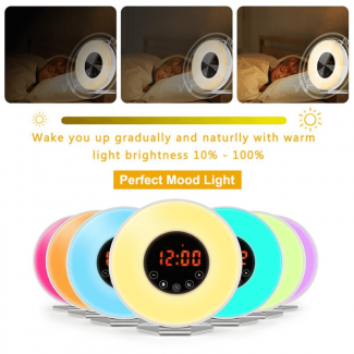 Wake Up Light Alarm Clock with FM Radio, Sunrise Simulation & Multi Color Light Price in Pakistan | LAPTAB