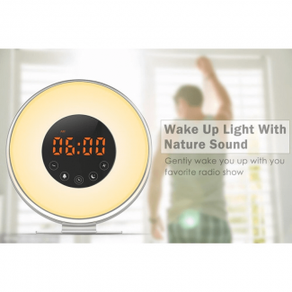 Wake Up Light Alarm Clock with FM Radio, Sunrise Simulation & Multi Color Light Price in Pakistan | LAPTAB