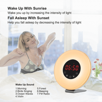 Wake Up Light Alarm Clock with FM Radio, Sunrise Simulation & Multi Color Light Price in Pakistan | LAPTAB