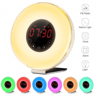 Wake Up Light Alarm Clock with FM Radio, Sunrise Simulation & Multi Color Light Price in Pakistan | LAPTAB