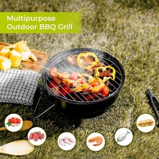 Double Round BBQ Grill with Non-Stick Coating and Long Wooden Handle Price in Pakistan | LAPTAB