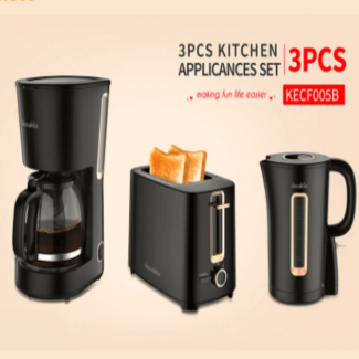 Decakila 3Pcs Kitchen Appliances Set - Electric Coffee Machine, Kettle, Sandwich Maker