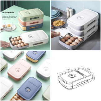 Plastic Egg Storage Box - Stackable Crate for 18-21 Eggs, Freshness Tracker Price in Pakistan | LAPTAB