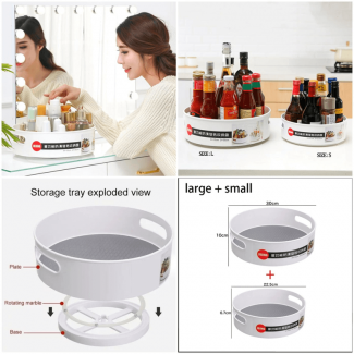 Pack of 2 Non-Slip Rotating Storage Trays for Closet and Kitchen Organization Price in Pakistan | LAPTAB