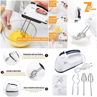 Scarlett Electric Beater Hand Mixer with 7 Speed Controls and Safety Features Price in Pakistan | LAPTAB