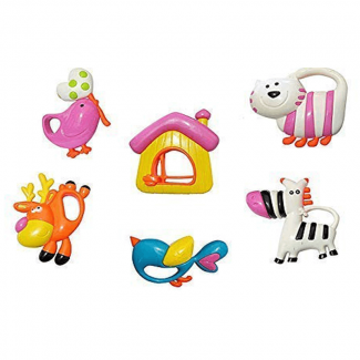 Munchkin Land Loving Hut Rattle Set for Babies - 6 Pcs, 6 to 24 Months