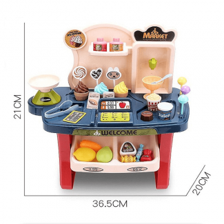 4 Pcs Mini Supermarket Shop Play Toy Set for Kids with Cash Register Price in Pakistan | LAPTAB