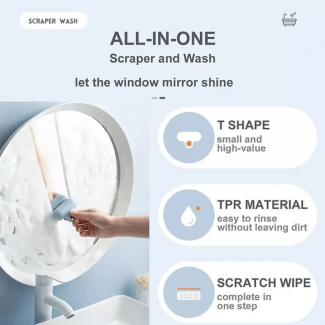 2 in 1 Mini Window Cleaner Brush with Scraping Blade for Glass and Tiles Price in Pakistan | LAPTAB